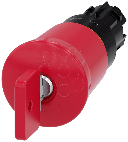 Imagem de Botao cogumelo emergencia, 22mm, redondo, plastico, vermelho