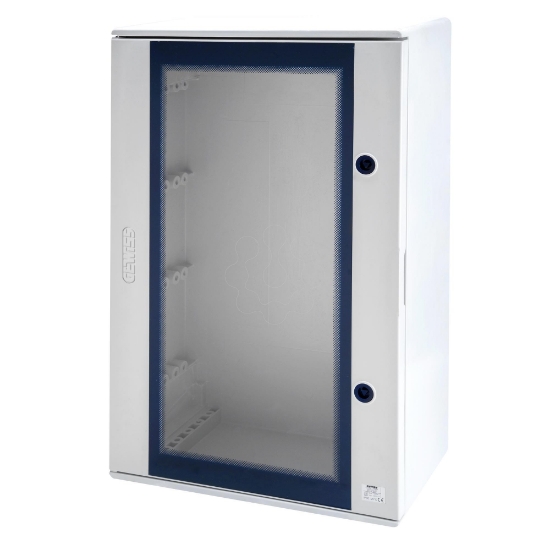 Imagem de Caixa Estanque Porta Transparente c/Fechadura IP66 405x500x200 - Cinzento
