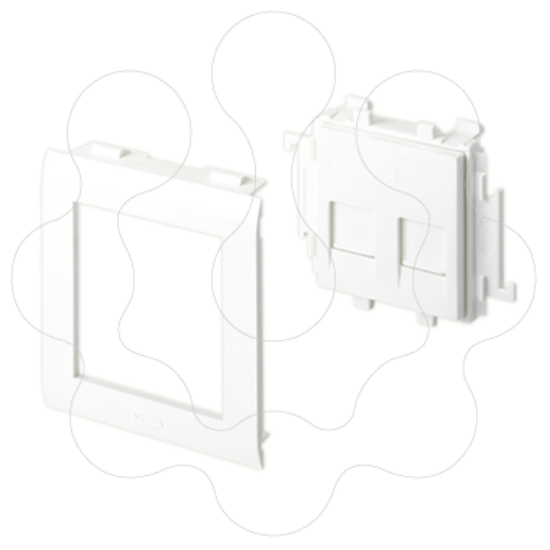 Imagem de 93 Placa plana 2 RJ45 branco 80 U24X