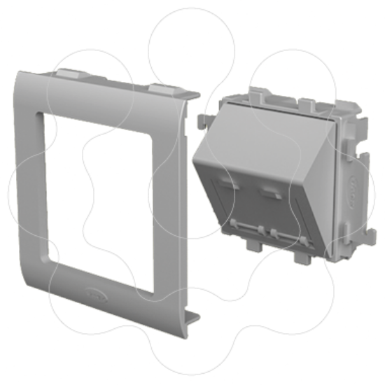 Imagem de 93 Placa inclinada 2 RJ45 cor aluminio 65 U24X