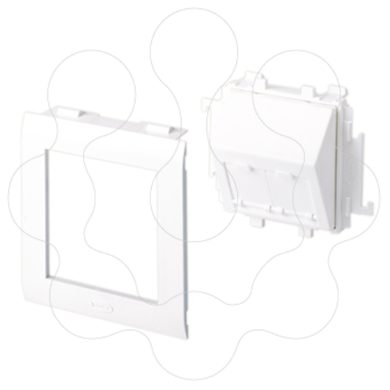 Imagem de 93 Placa inclinada 2 RJ45 branco 65 U24X