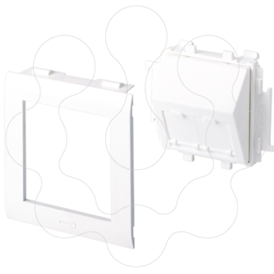 Imagem de 93 Placa inclinada 2 RJ45 branco 80 U24X