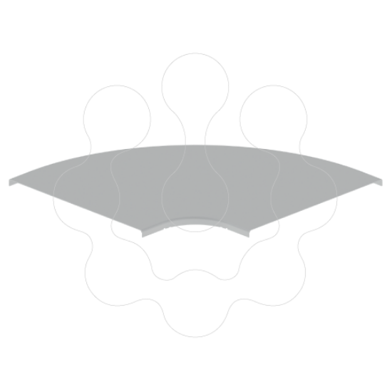 Imagem de 66 Tampa curva plana 90° cinzento 600 U23X