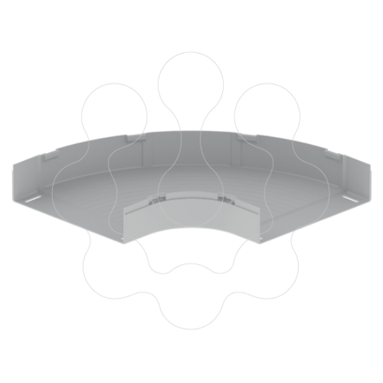 Imagem de 66 Curva plana 90° cinzento 100x400 U48X